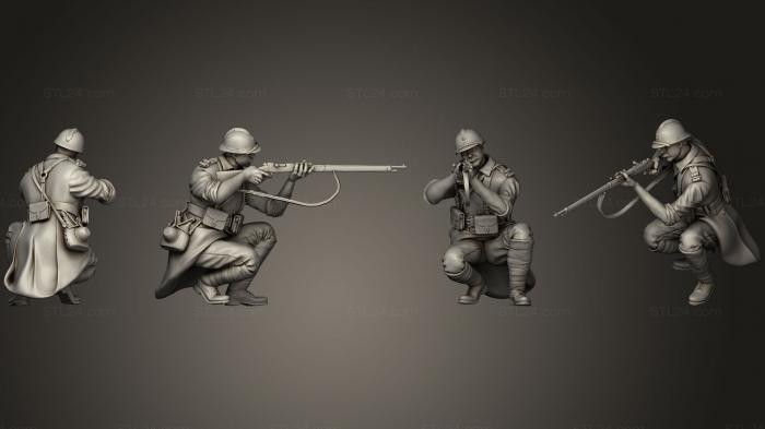 Military figurines (French soldier 1 3, STKW_0318) 3D models for cnc